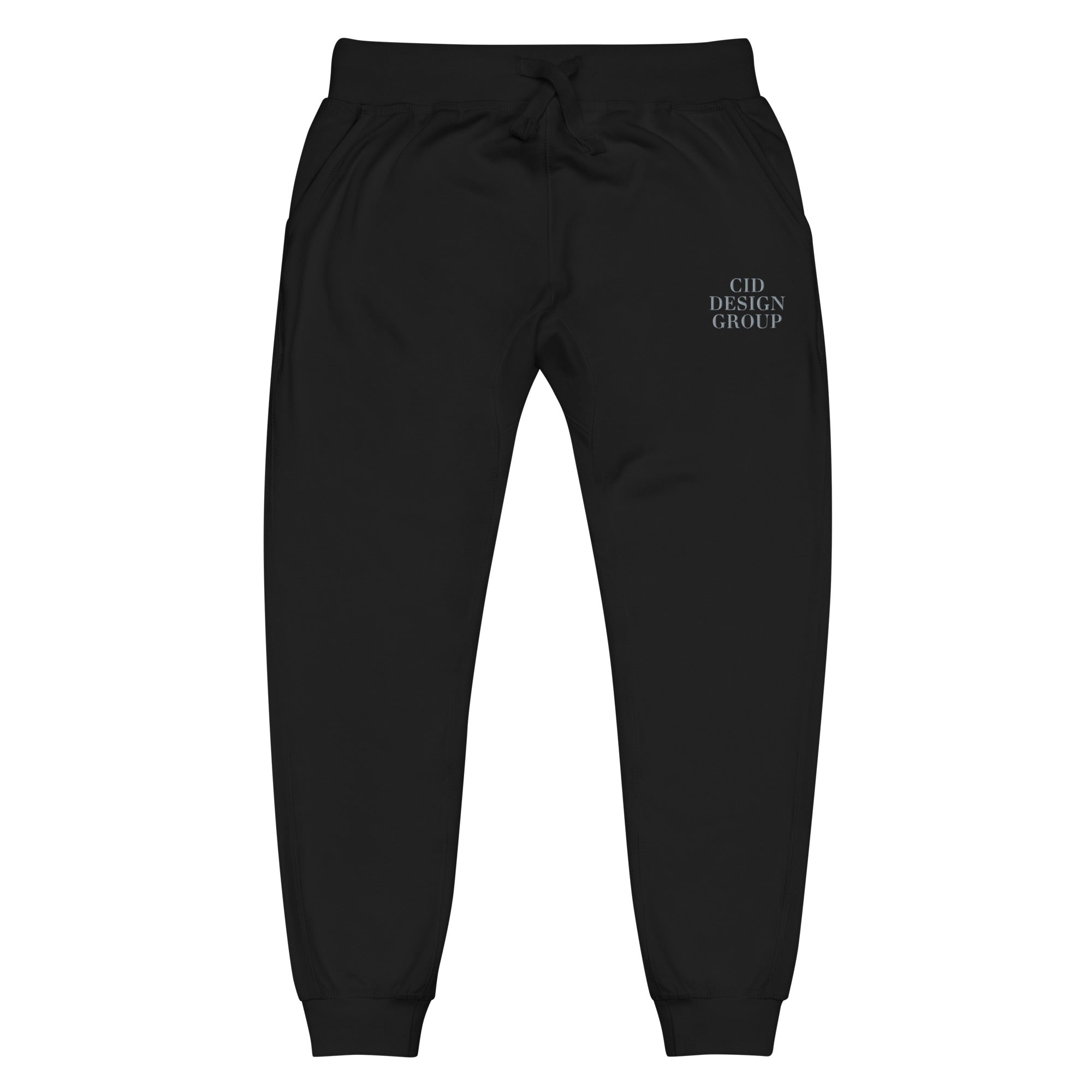 CID Unisex Embroidered Fleece Sweatpants Black