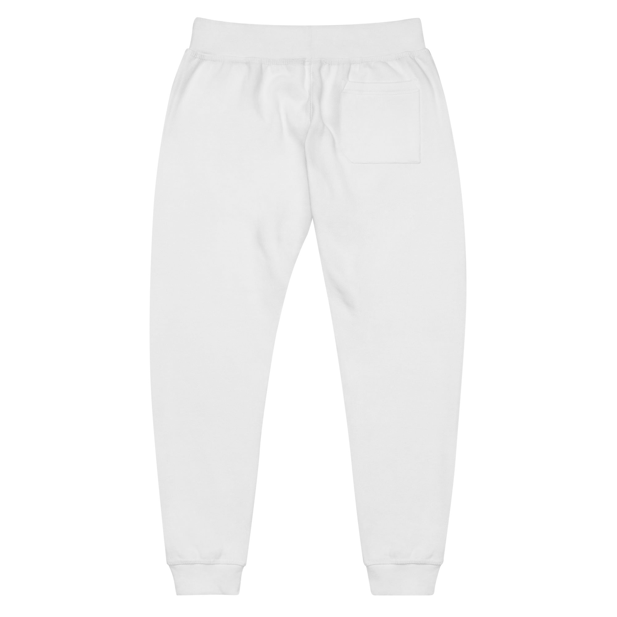 CID Unisex Embroidered Fleece Sweatpants White