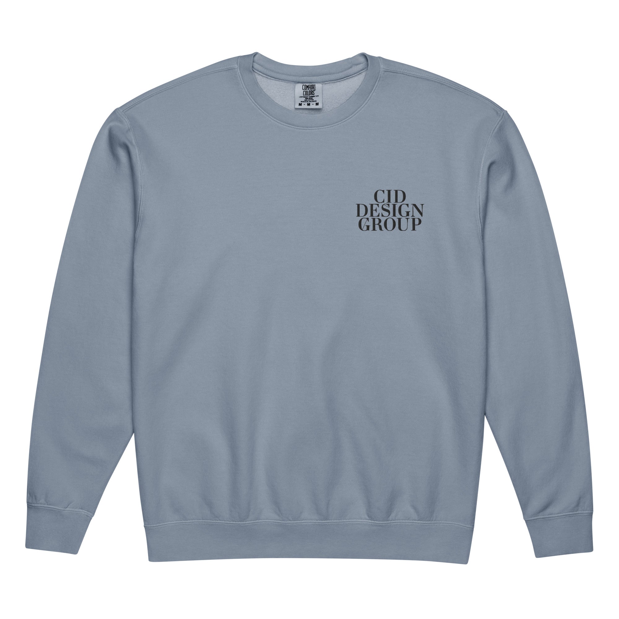 CID Unisex Embroidered Garment-Dyed Fleece Crewneck Sweatshirt Slate