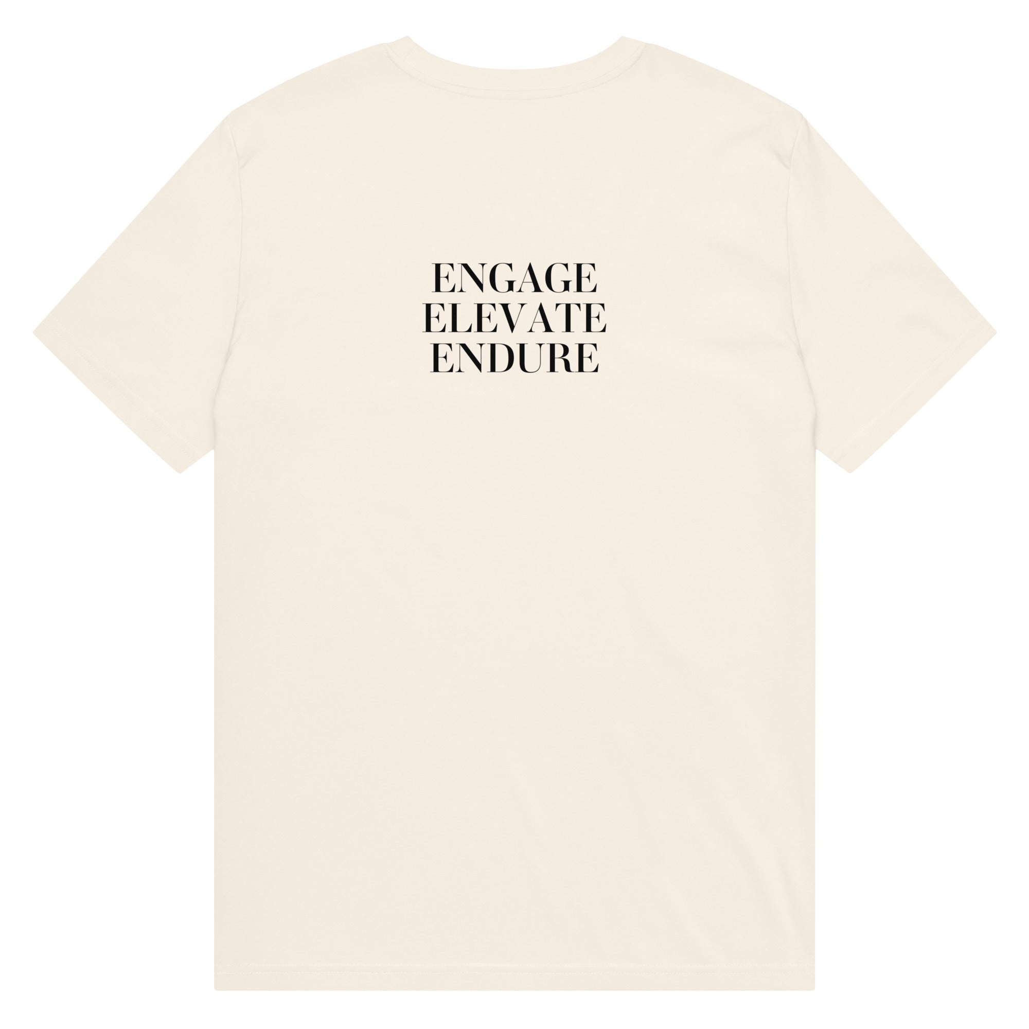 CID Unisex Flex Print Tee Neutrals - Elevate, Engage, Endure Vintage White Back