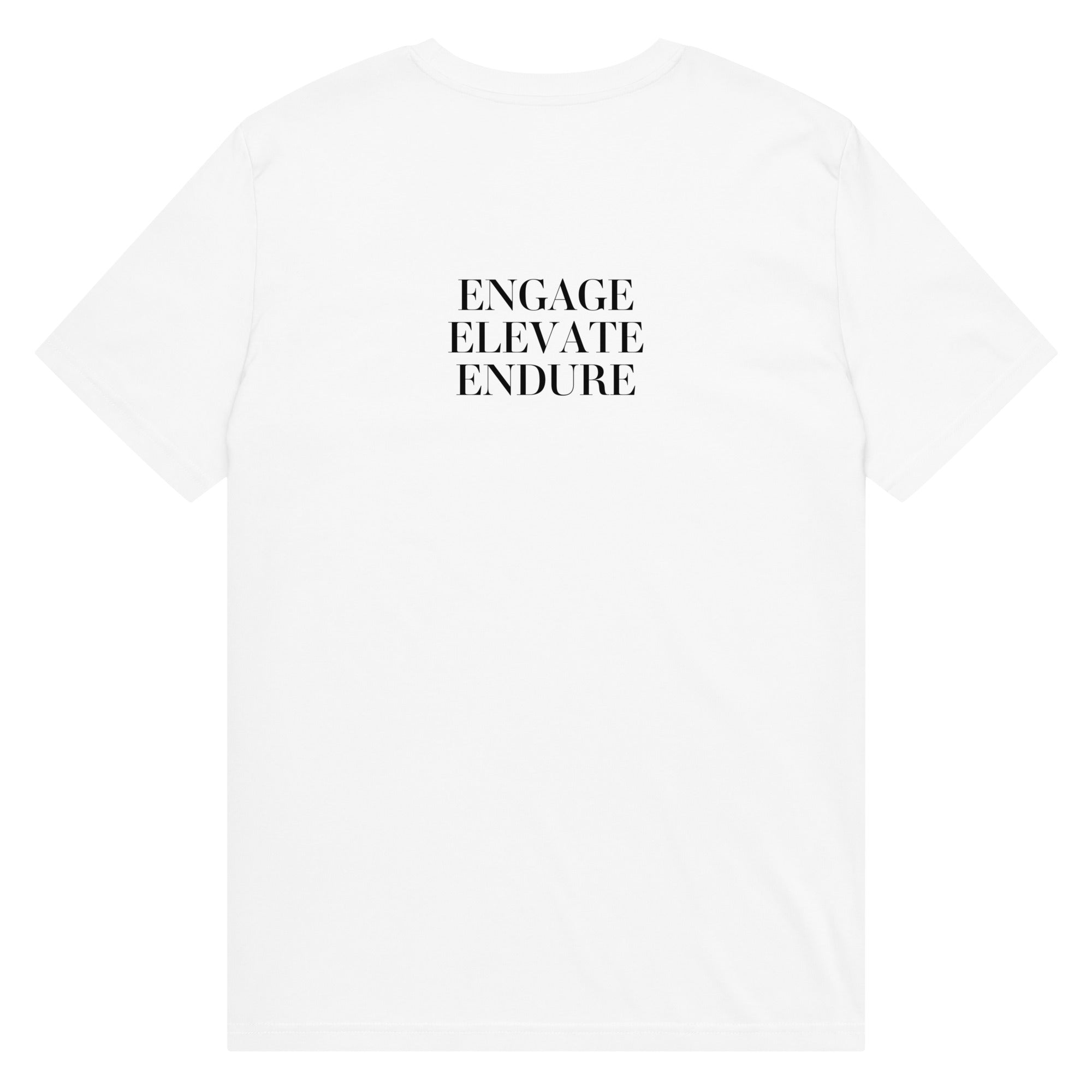 CID Unisex Flex Print Tee Neutrals - Elevate, Engage, Endure White Back