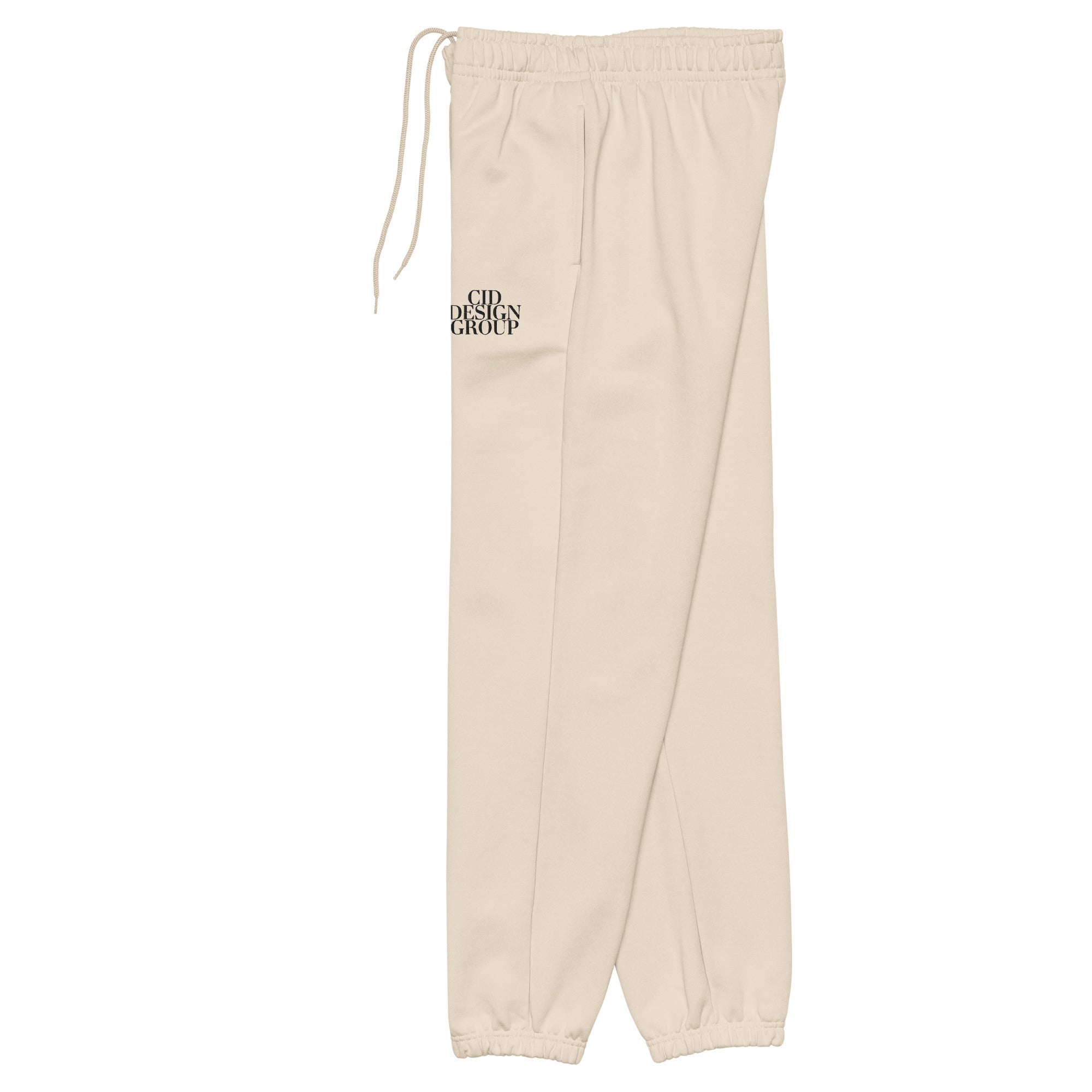 CID Unisex Heavyweight Embroidered Neutral Sweatpants Ivory
