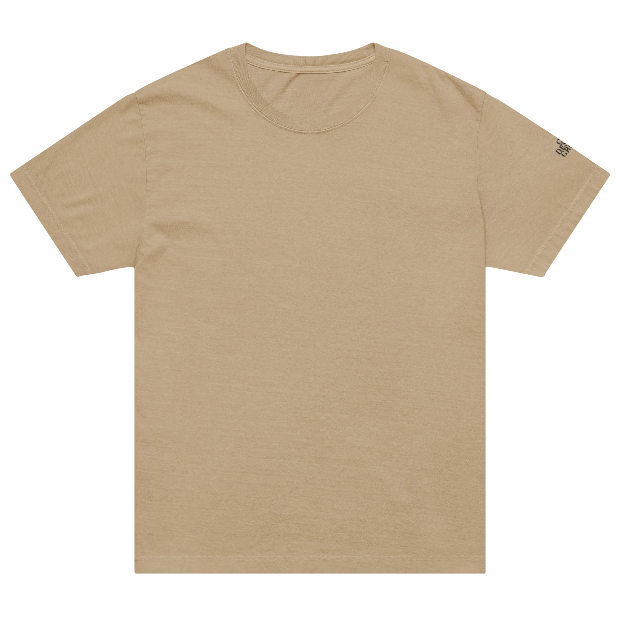 CID Unisex Oversized Embroidered Sleeve T-Shirt Latte