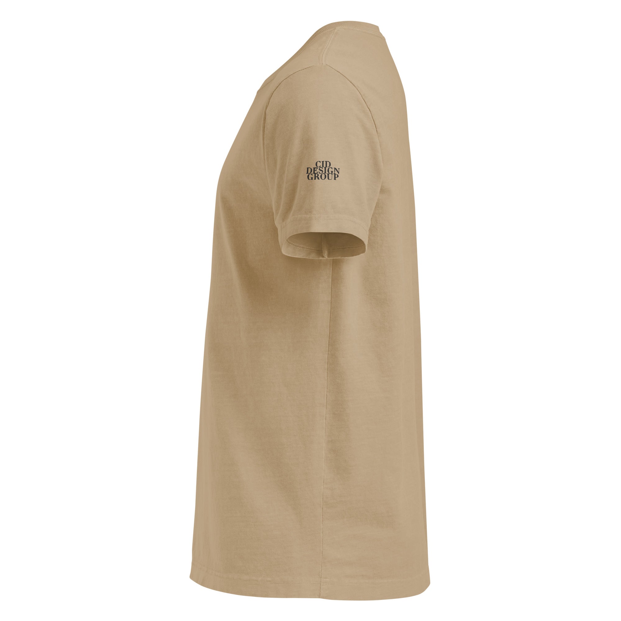CID Unisex Oversized Embroidered Sleeve T-Shirt Latte
