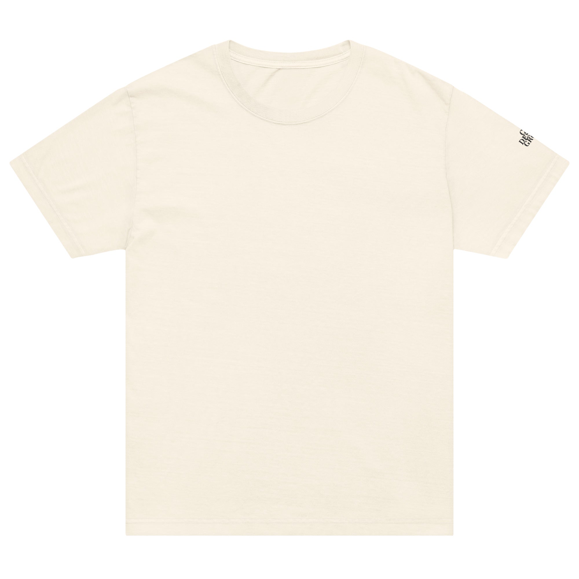 CID Unisex Oversized Embroidered Sleeve T-Shirt Vintage White