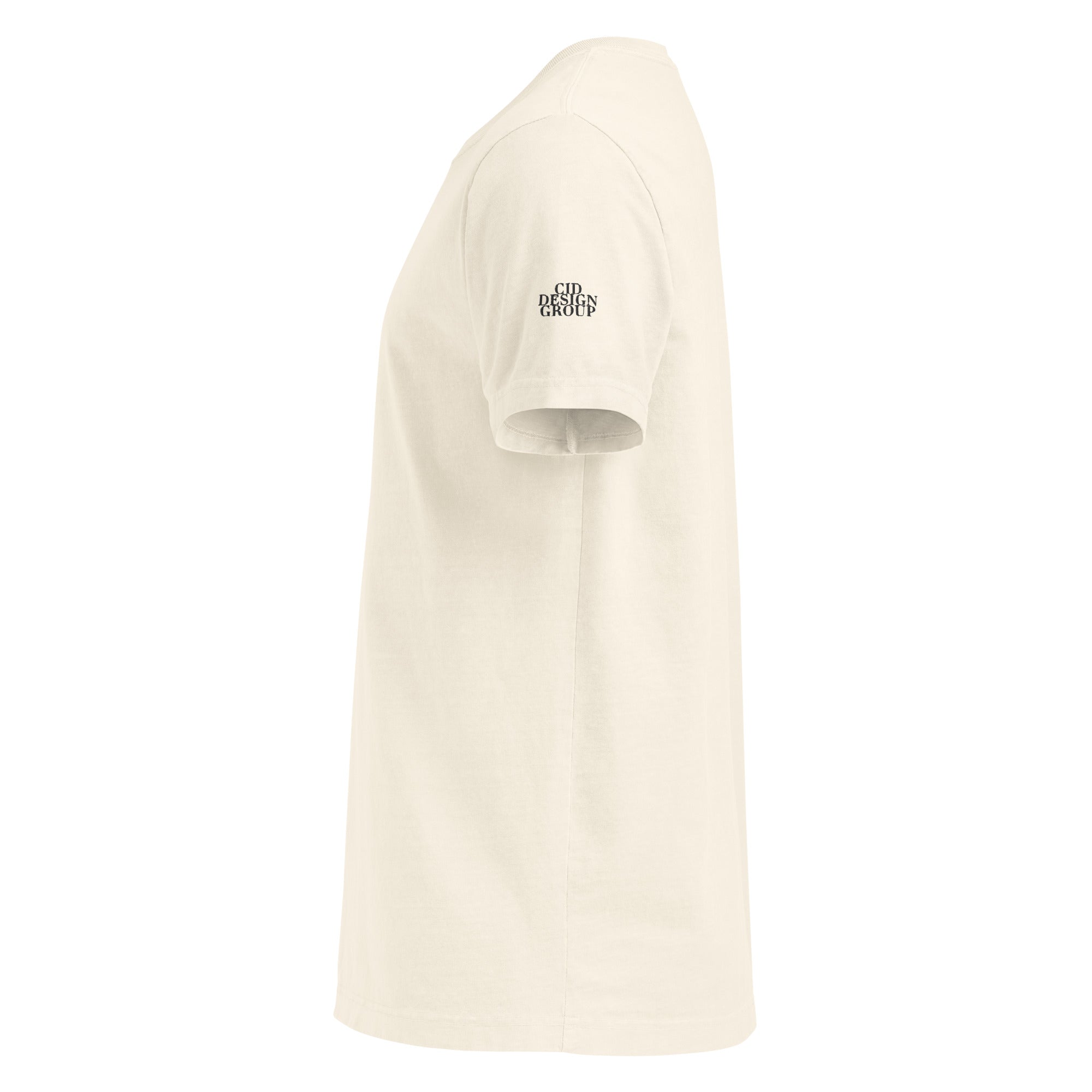 CID Unisex Oversized Embroidered Sleeve T-Shirt Vintage White