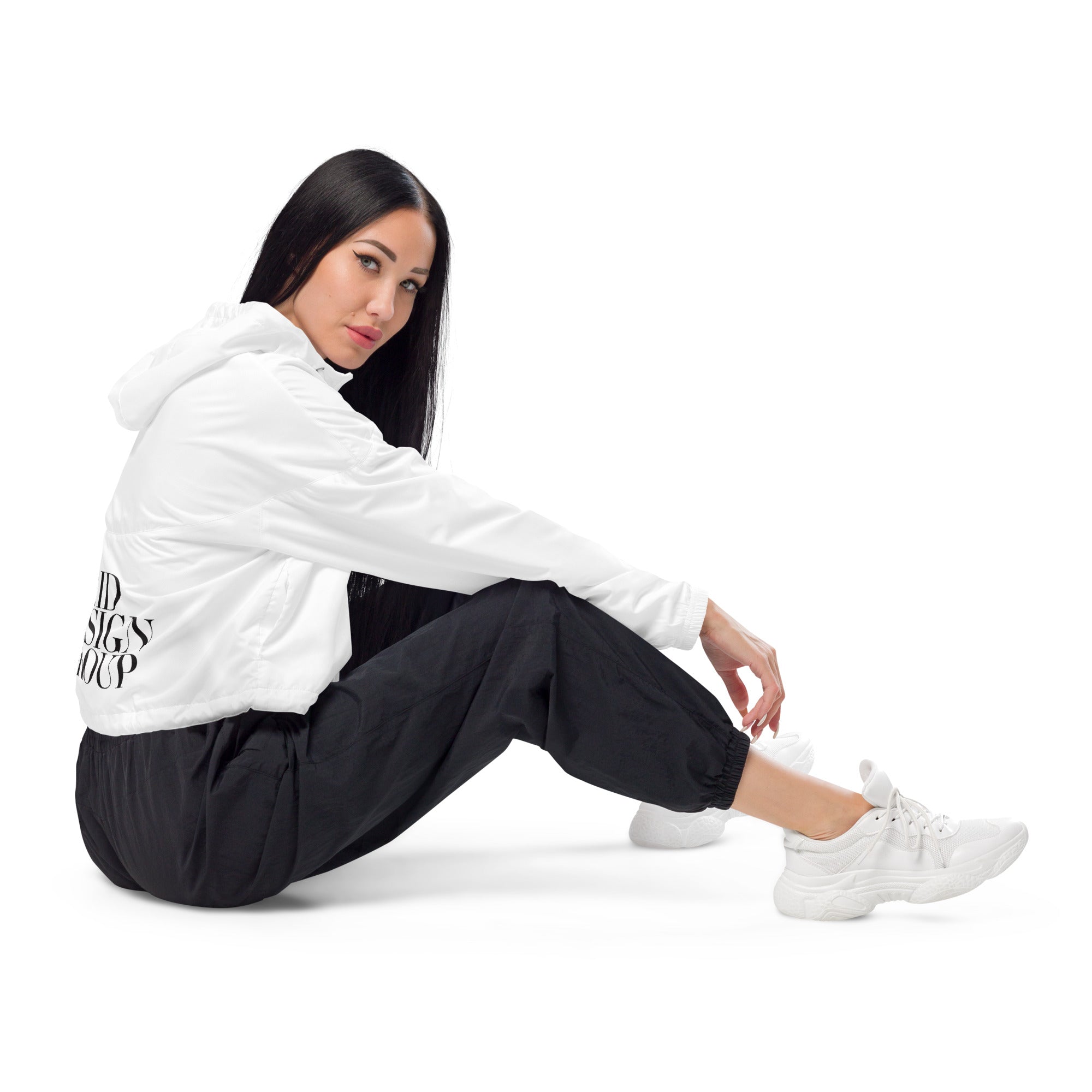 CID Women’s Cropped Windbreaker Stacked Logo