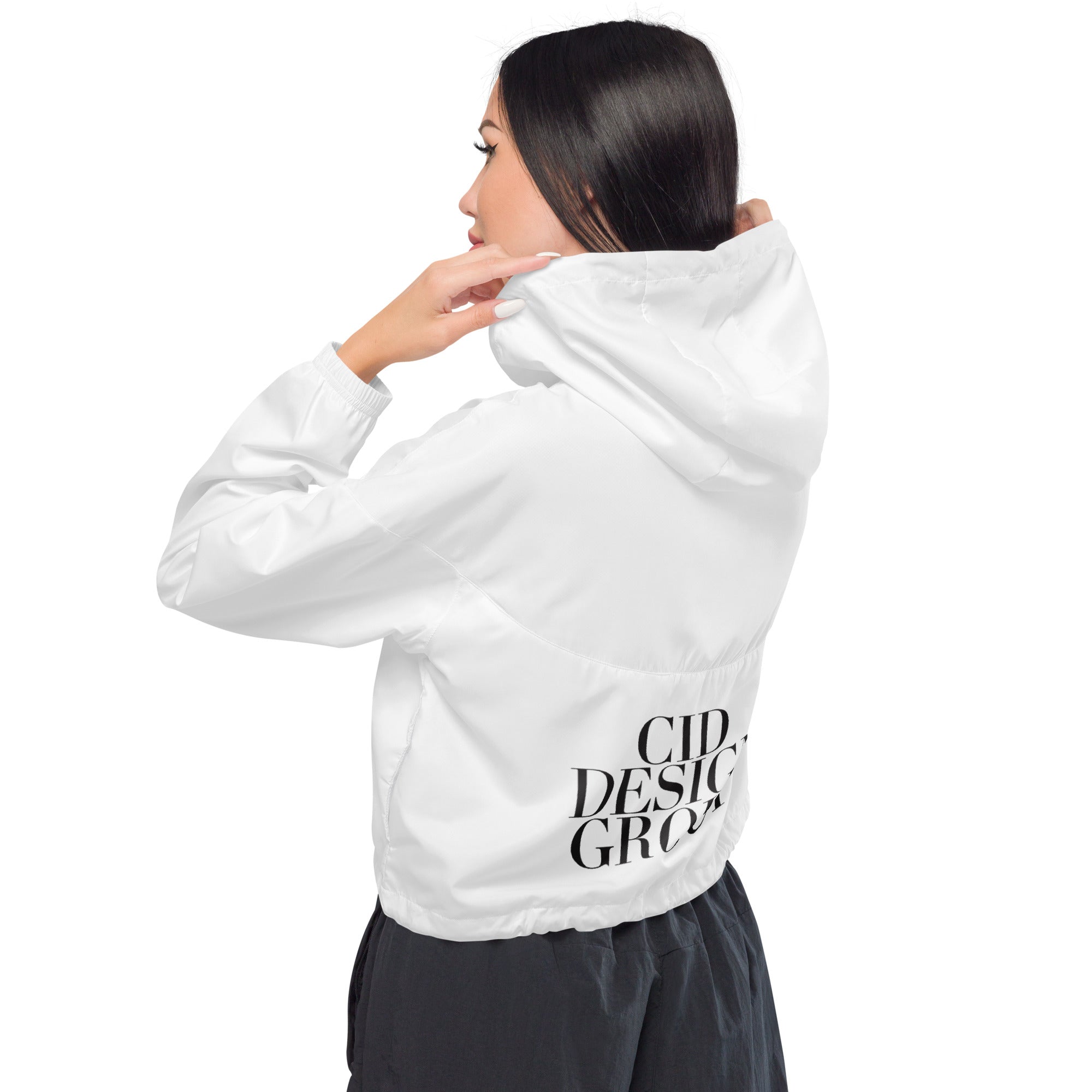 CID Women's Cropped Windbreaker Stacked Logo