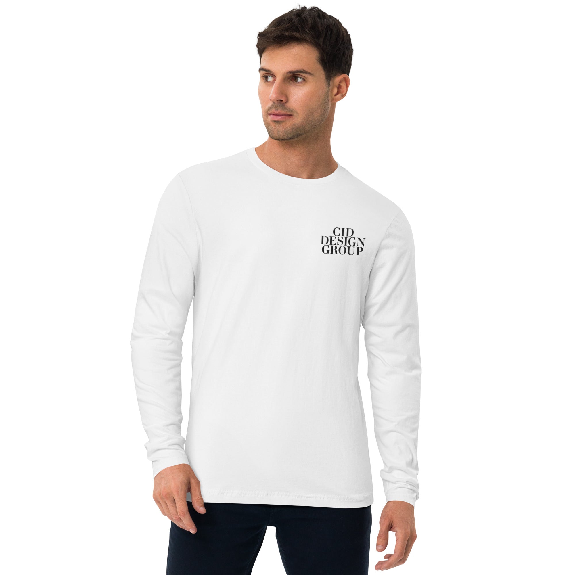 CID Men's Long Sleeve Embroidered Fitted Crew