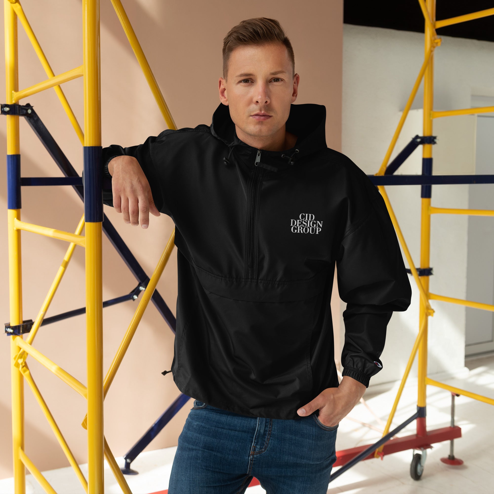 CID Embroidered Champion Packable Jacket Black | CID COLLECTIVE by CID DESIGN GROUP