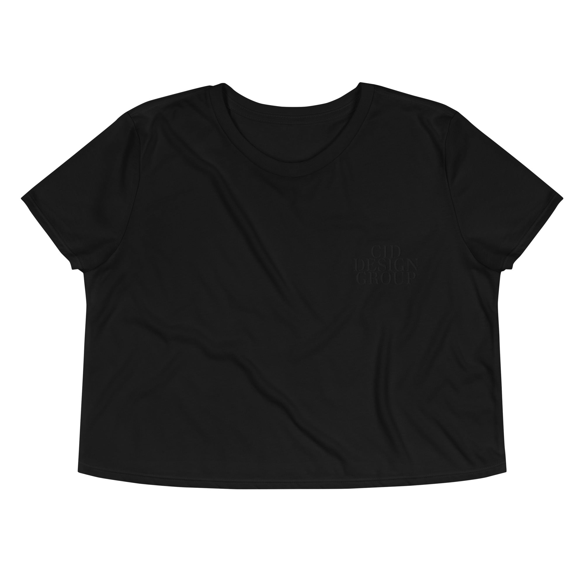 CID Black Embroidered Crop Tee | CID COLLECTIVE by CID DESIGN GROUP